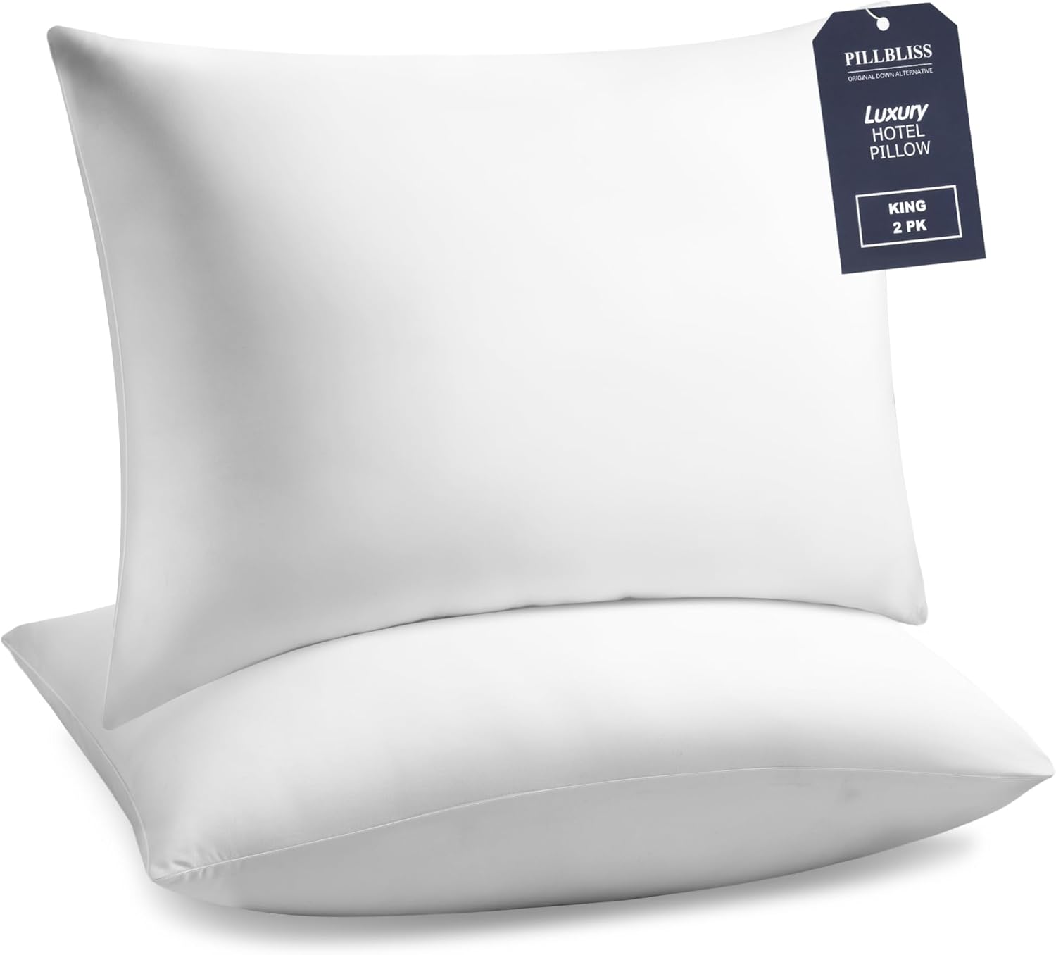 Set 2 Almohadas King Size Fibra de Poliéster Blanco