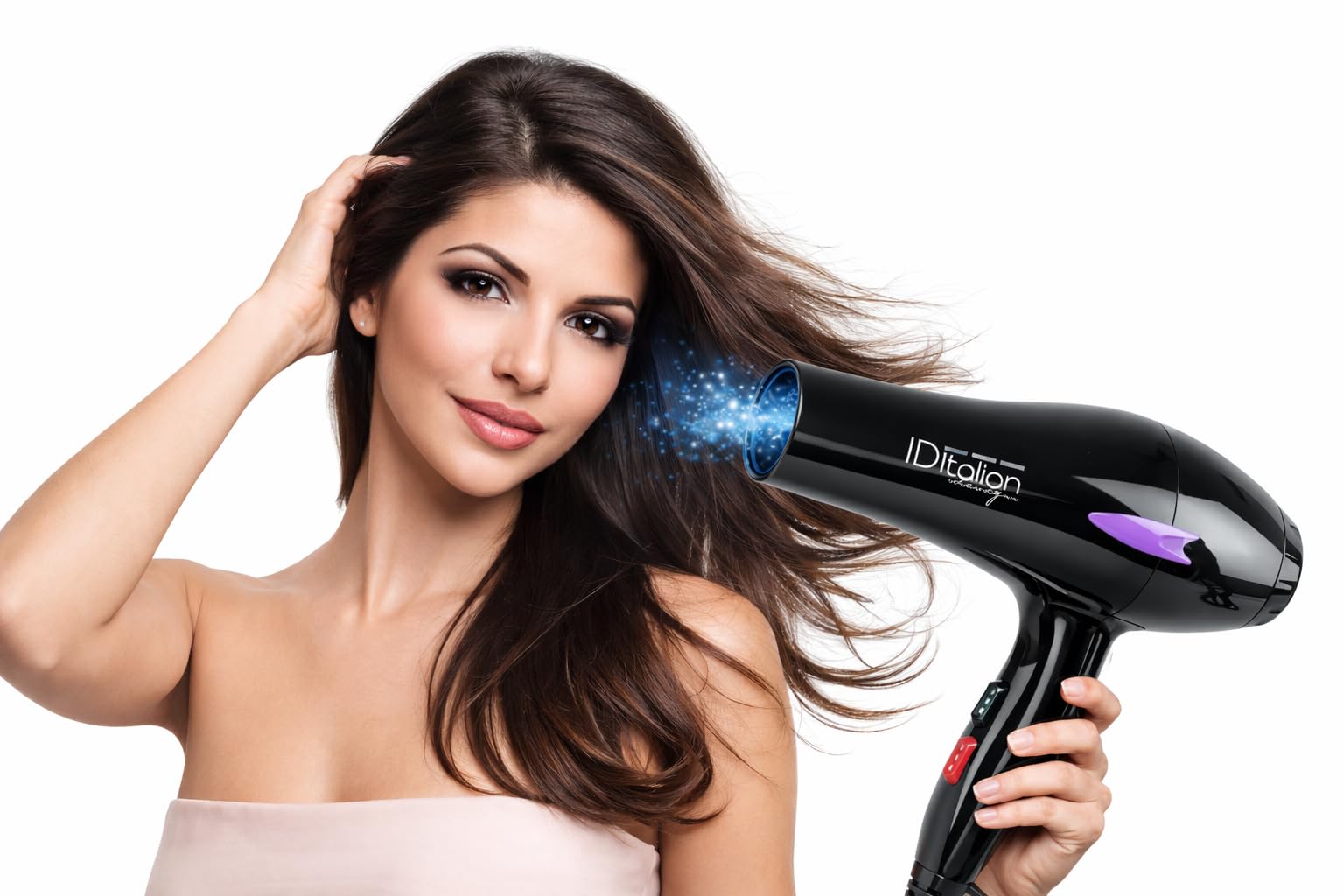 ID Italian Design – Asciugacapelli professionale Ion Elite 2200 W – Tecnologia ionica, motore AC, 3 livelli di calore, 2 velocità e colpo d’aria fredda – Include 2 beccucci