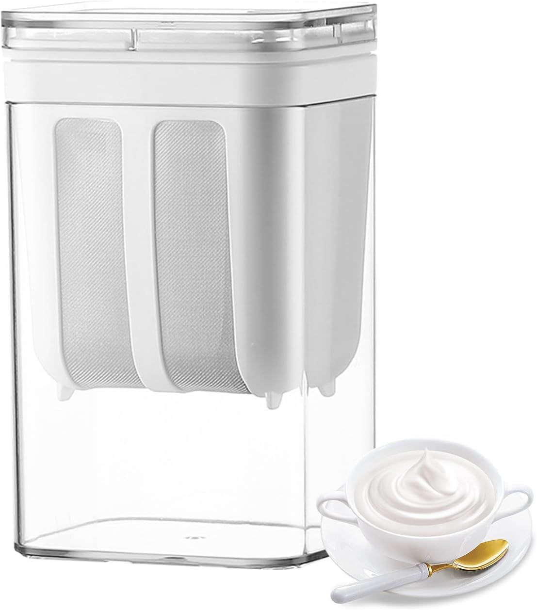 See full amazon price history chart for Greek Yogurt & Curd Maker - 1100ml Fine Mesh Strainer with Lid | Multifunctional Yoghurt Filter | Curd Maker for Home | Whey Separator | Perfect for Homemade Yogurt, Curd, Cheese & More Greek Yogurt & Curd Maker - 1100ml Fine Mesh Strainer with Lid | Multifunctional Yoghurt Filter | Curd Maker for Home | Whey Separator | Perfect for Homemade Yogurt, Curd, Cheese & More (B0DGQQ7F2B) Amazon Price History, Amazon Price Tracker