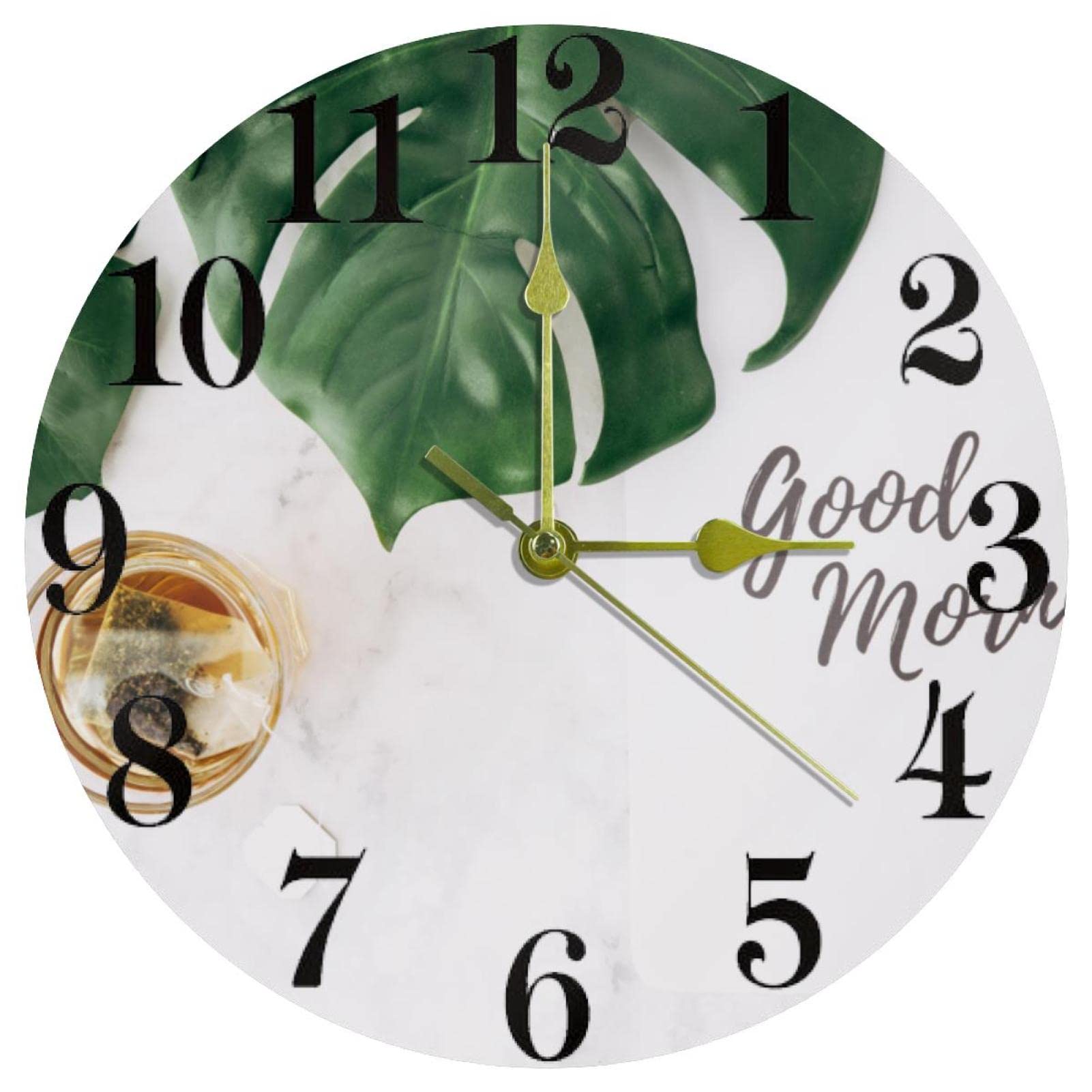 Horloge murale fonctionne à piles avec affichage rond pour maison et école
