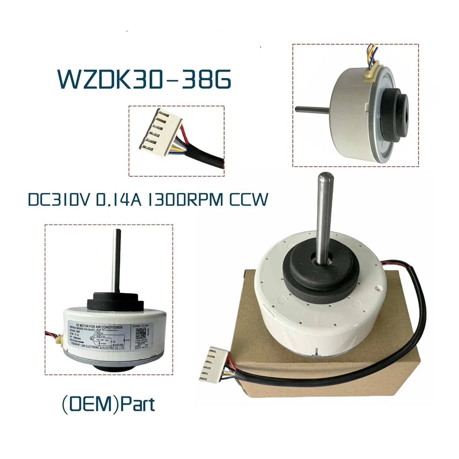 Klimaanlagenmotor WZDK30-38G RD-310-30-8T Bürstenloser DC-Lüftermotor, 30-W-Inverter-Klimaanlagenmotor DC-Motor