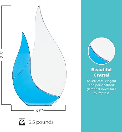 Miniatura 5 de Baudville Trofeo grabado personalizado - Cristal de zafiro - Padre