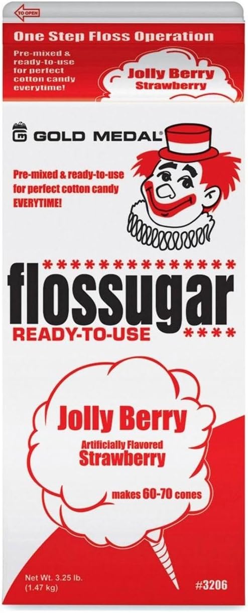 Candy Floss Flavouring Jolly Berry Strawberry 1.47kg Tub 60 70 Cones