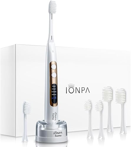 IONIC KISS IONPA DP - Cepillo de dientes eléctrico de alimentación iónica recargable por USB, 2 x regular, 2 x anchos, 2 cabezales de cepillo disponible en Yaxa Mexico