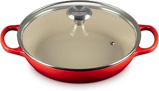 Enameled Cast Iron Signature Round Braiser with Glass Lid, 2.25 qt., Cerise