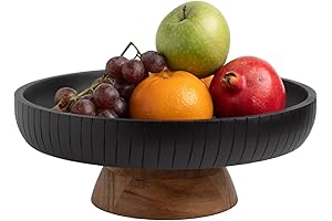 LAVAUK Mango Wood Black Dough Bowl