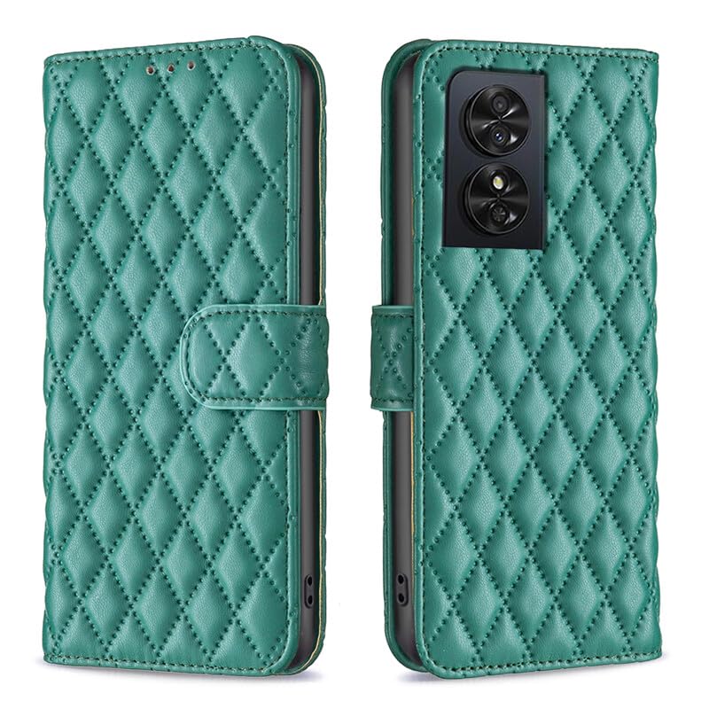 Generic etui kompatybilne z TCL 50XE (kolor: zielony) siatka stylowy skórzany portfel z klapką magnetyczne etui tył silikonowa osłona