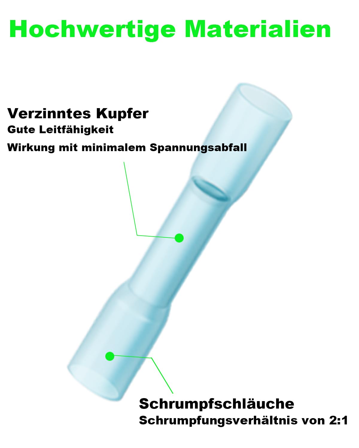 Schrumpfverbinder Set 500 Stück Lötverbinder Schrumpfverbinder – Wasserdichtes Kabelverbinder-Set – Mit Schrumpfschlauch, 3:1 Schrumpfverhältnis – Für Kfz, Boot, Marine – PE