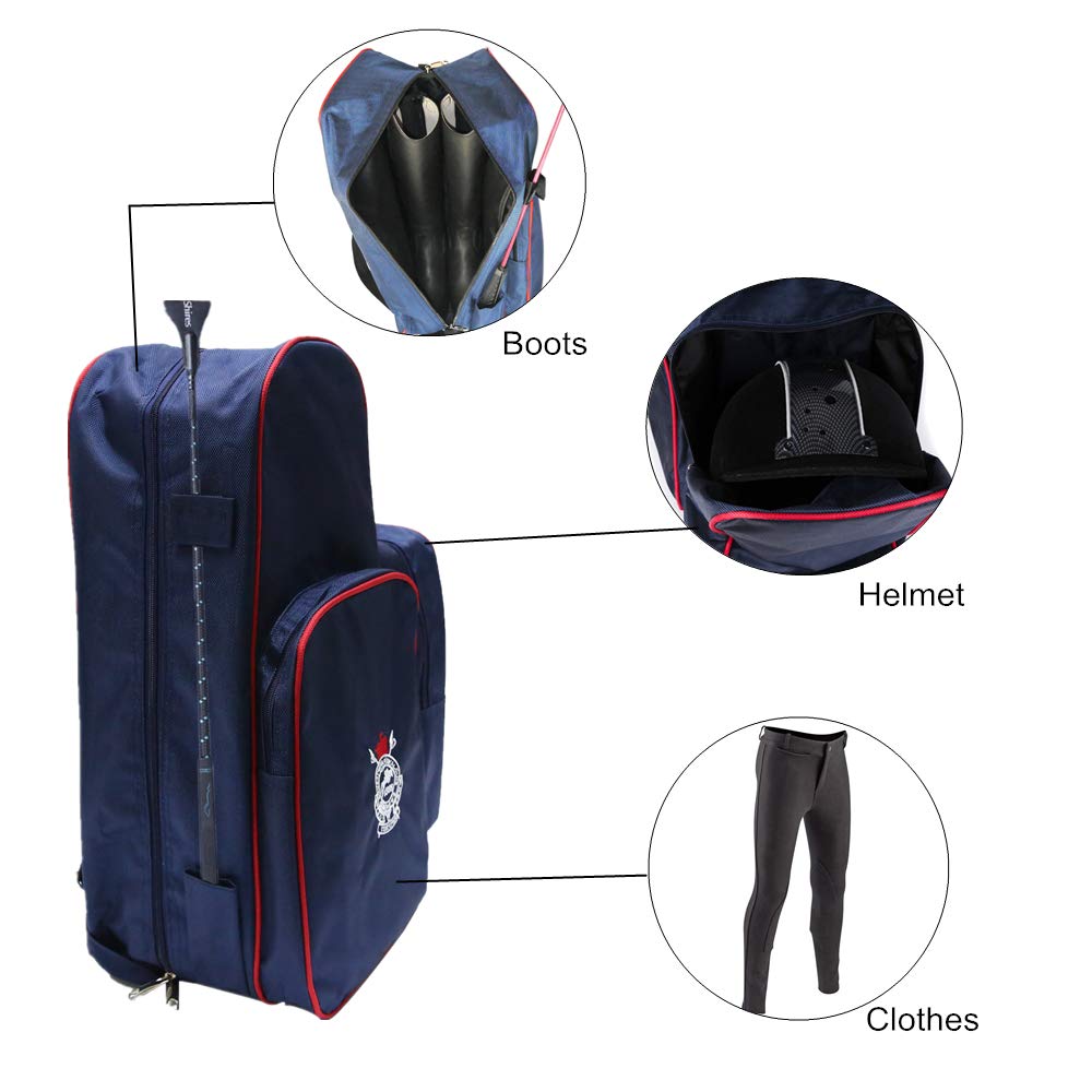 ADITAM, Botas Profesionales para Montar a Caballo, Bolsa de Transporte, Impermeable, Duradera, Bolsa Ecuestre con Compartimento para Casco Double The Comfort