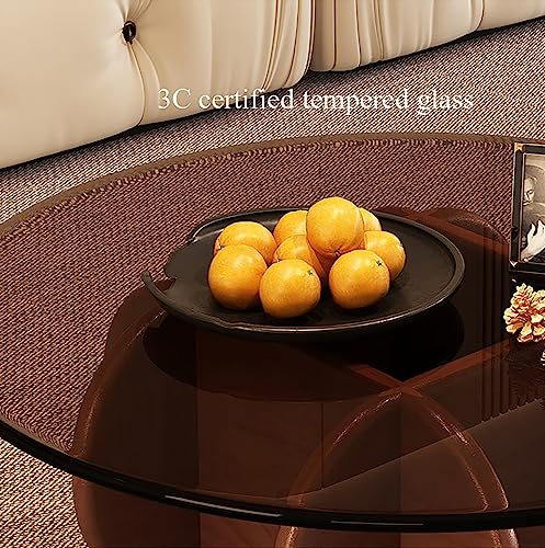 Sofa, Nordic Light Luxus Nisttisch / gehärtetes Glas rund Couchtisch Schlafzimmer Bett Hotelzimmer Freizeittisch
