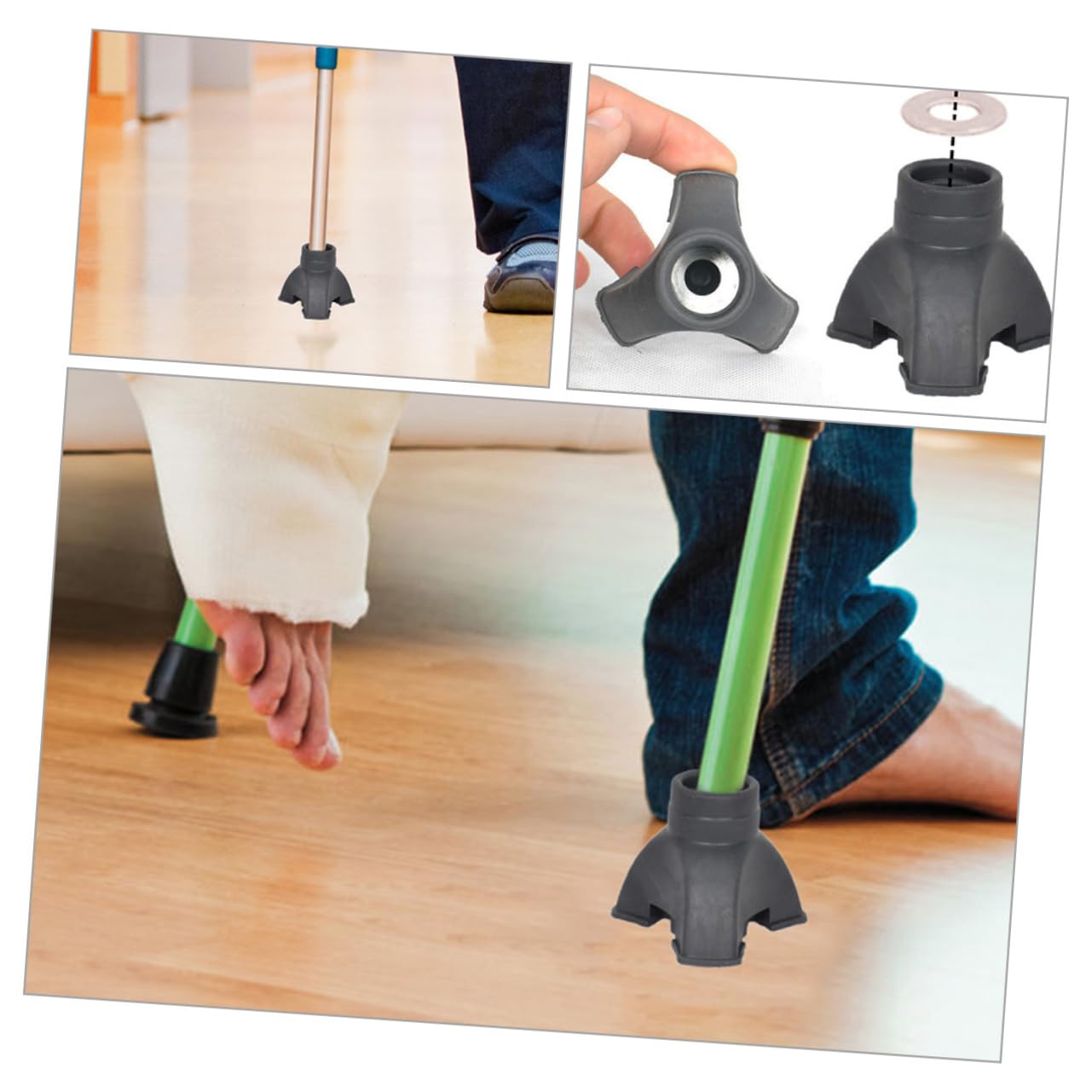 Beaupretty 5 Ensembles Béquilles Poignées Cannes pour Marcher Antidérapant Tapis Patins Antidérapants Pointes De Canne Couvre-Pieds pour Bâtons De Trekking Caoutchouc Black 2 Pièces * 5