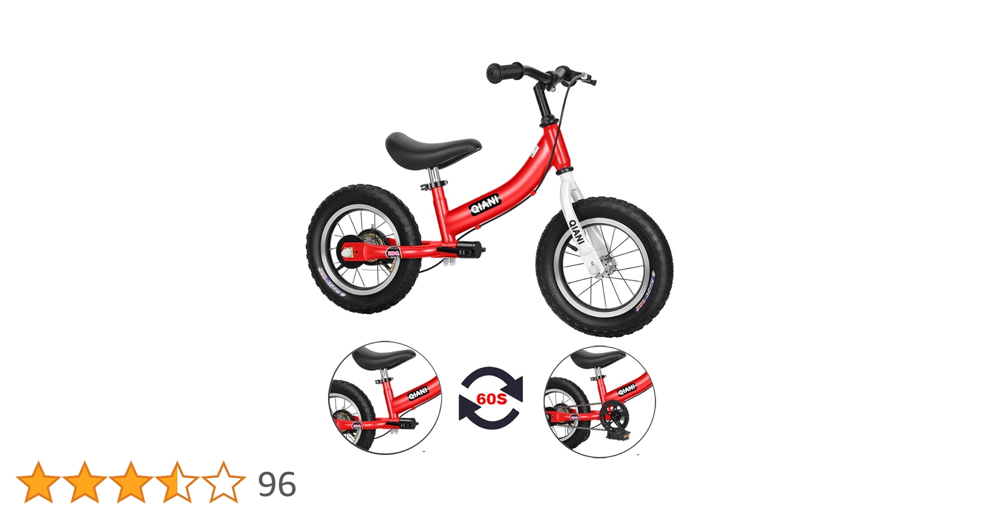 Qiani ペダルなし自転車 子供用自転車 キックバイク 16インチ　赤 Amazon.co.jp: Qiani ペダルなし自転車 子供用自転車 キック