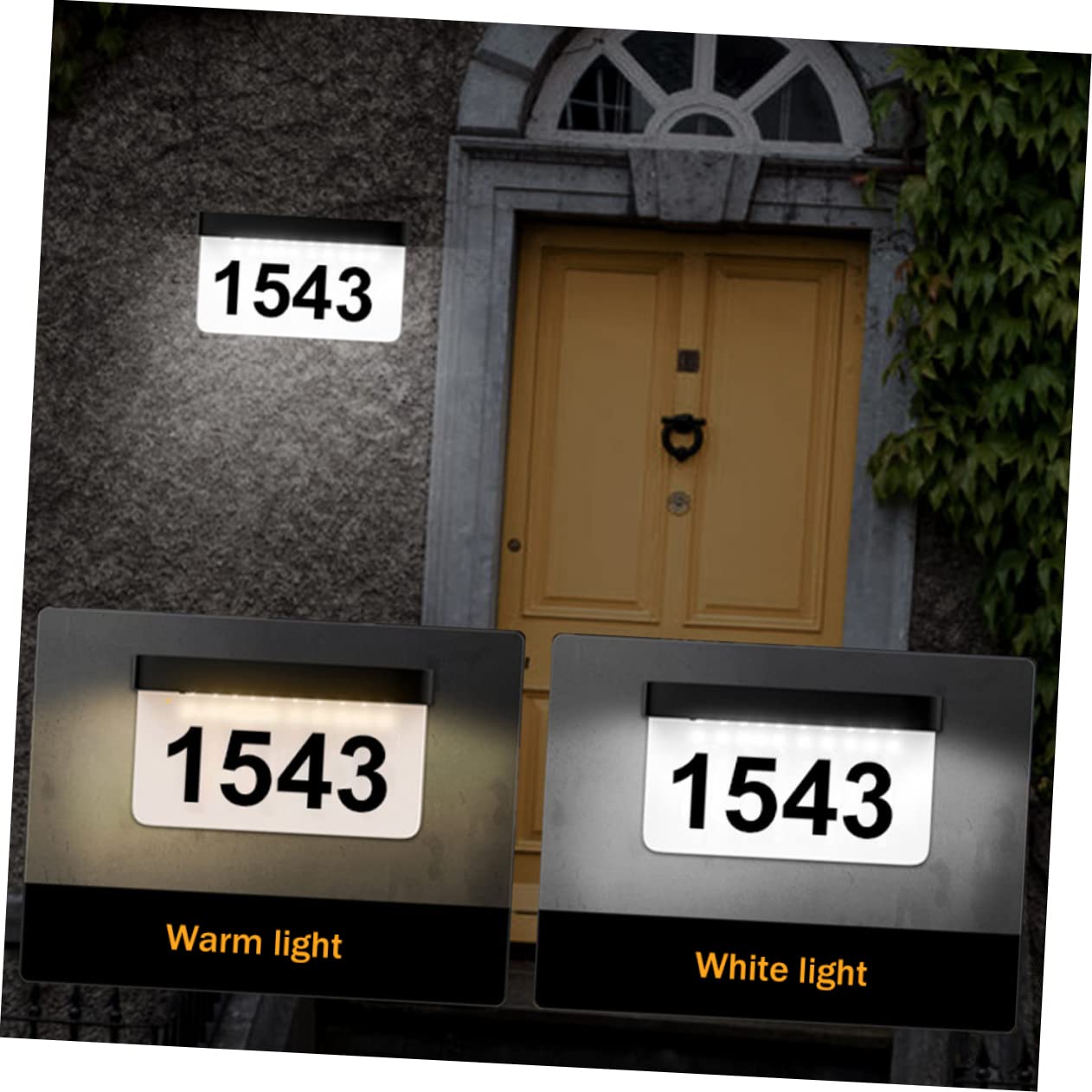 HOMSFOU Solar Wandleuchte für Außen mit LED Hellem Licht und Wasserdichtem Kunststoffgehäuse 30 W Ip65 Solar Adressschild für Garten und Hofbeleuchtung