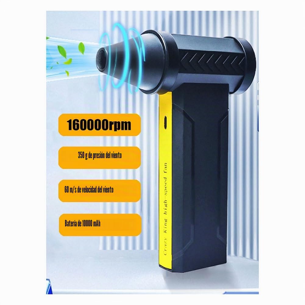 Soplador de Aire F16 de 60 M/S, Miniventilador Turbo Sin Escobillas, para Secadora de Automóviles, PC, Hogar, Ventilador de Conducto Industrial de 16 000 RPM