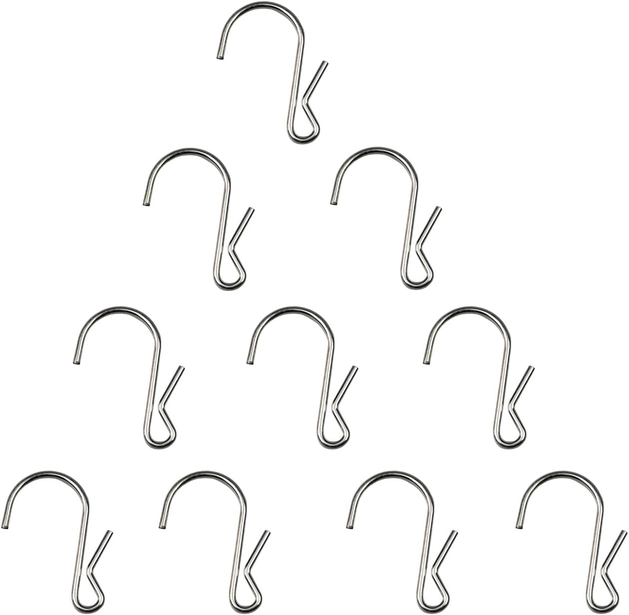 LJY 10-Pack Polished Metal Clip Type Hanging Hooks, Holds up to 10 lbs