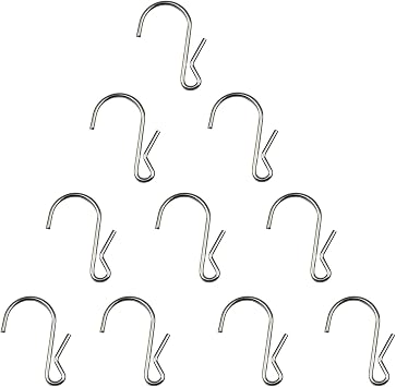 10-Pack Polished Metal Clip Type Hanging Hooks, Holds up to 10 lbs