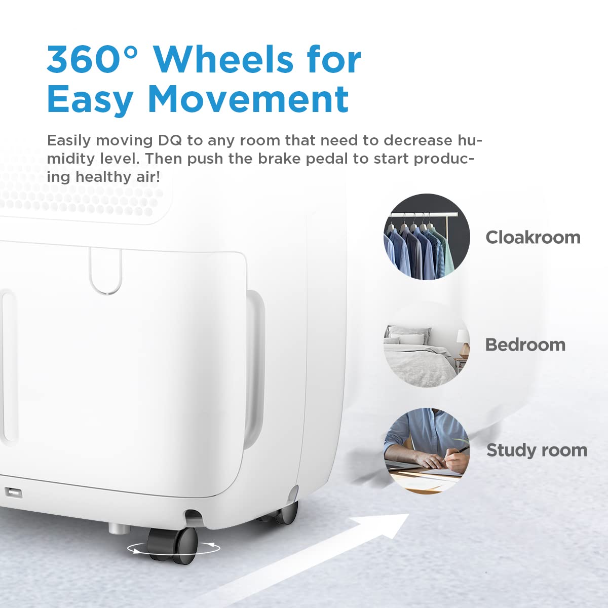 Midea Osuszacz powietrza 10L/24H, osuszacz powietrza do domu, sterowanie Wi-Fi, filtr HEPA, FRESH DRY 10