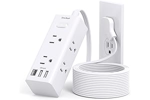 10-Foot Extension Cord with Surge Protection and USB Ports