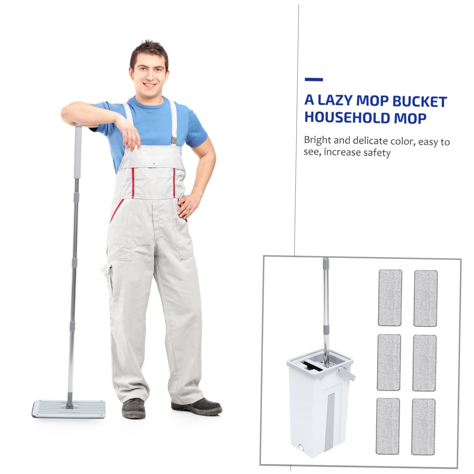 FRCOLOR Kit de Limpieza con Fregona Giratoria de Microfibra para Suelo Mop Fregona Manos Libres con Cubo Fregar y Accesorios de Limpieza Hogar con Pulverizador