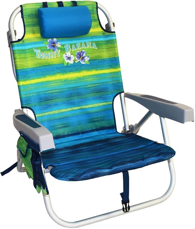 Tommy Bahama Backpack Cooler Chair with Storage Pouch and