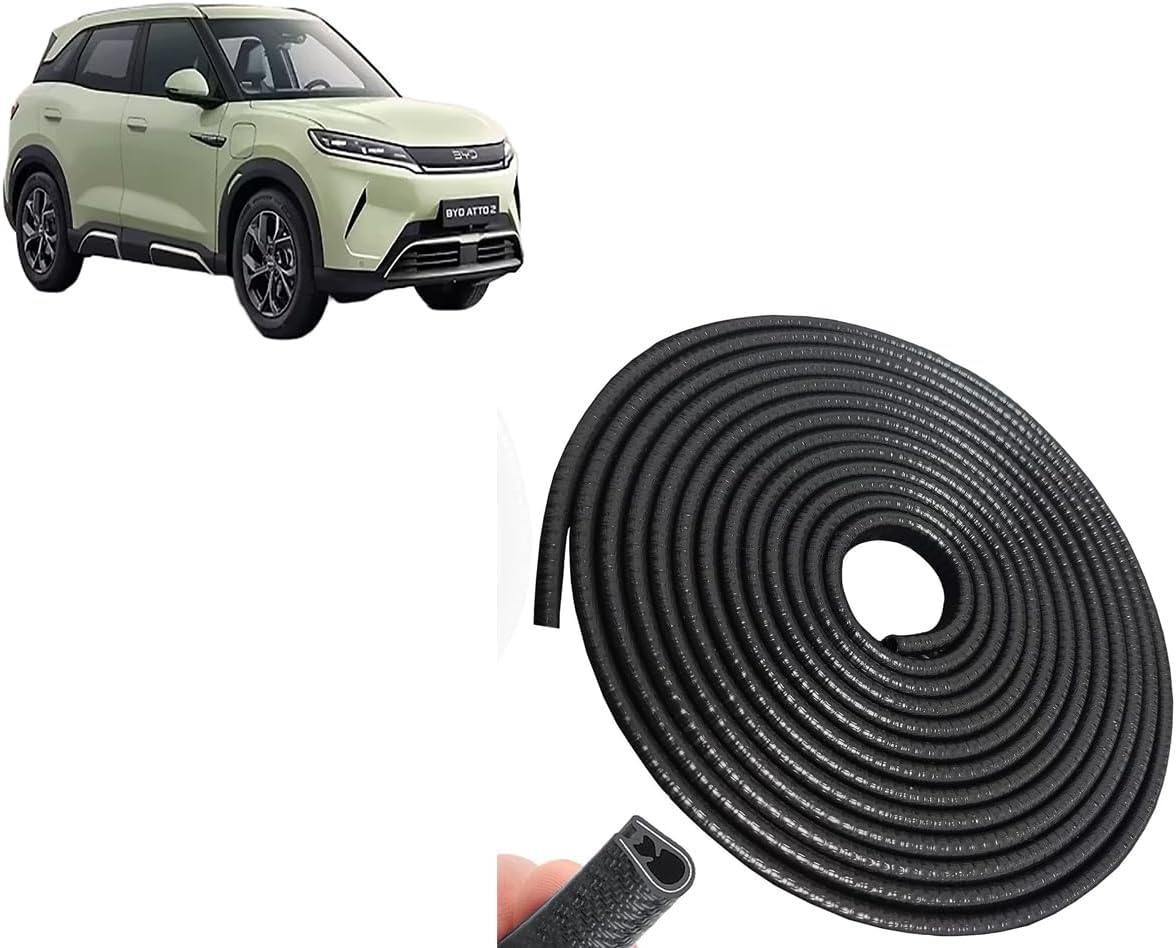 Car Accessories Rubber Strip Seal Protector Car Door Guards Compatible with BYD Atto 2 Price Accessories All (Black) (16 ft/5 m)
