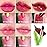 BINGBRUSH Peach Color Changing Lipstick,Moisturizer Long Lasting Lip Care Lip Balm Magic Lip Gloss Lip Tint Stain Gloss Set for Women(5 Pcs-01Aloe+02Strawberry+09Peach+04Red Cherry+10Avocado)