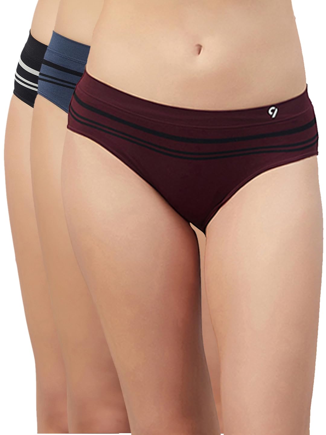 c9 airwear Women’s Striped Seamless Briefs Mid Rise, Soft Touch, 4-Way Stretch, All-Day Comfort-picture-12