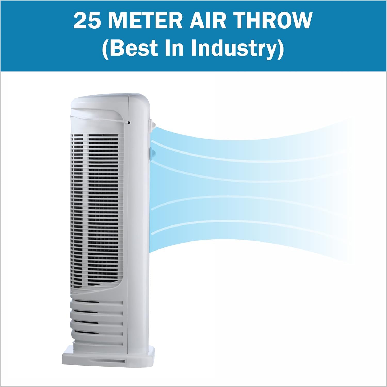 Butterfly Windy+ Tower Fan - 180W, 3 Speed Levels, Swing,2 mtr wire, 25feet air throw,1350RPM (Blue) 3