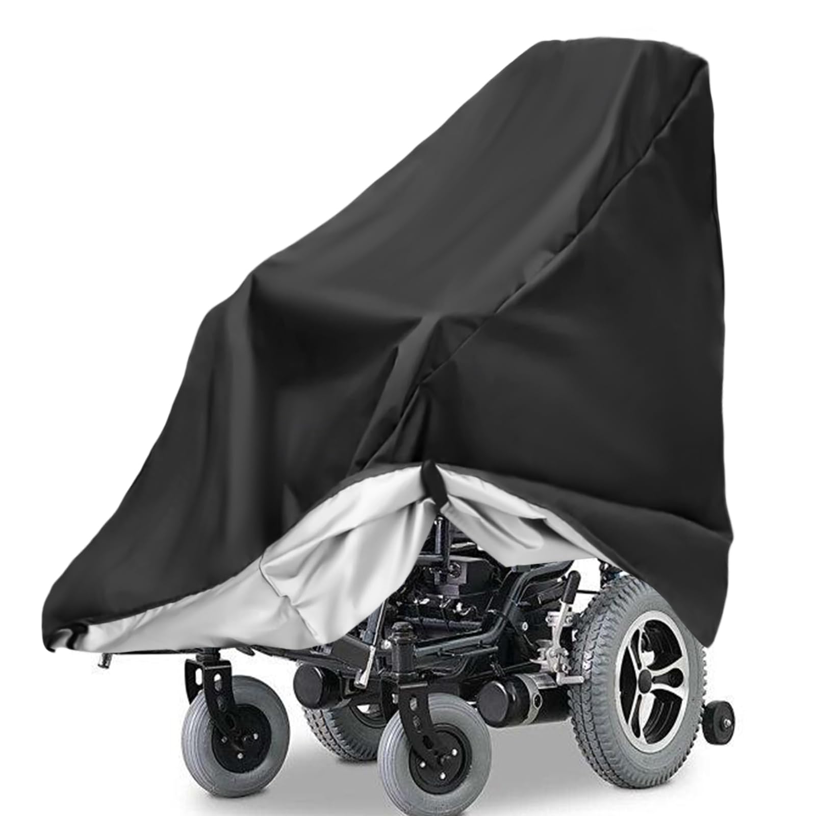 Cubierta impermeable para ruedas de bicicleta de ruedas, 210D Oxford a prueba de polvo, plegable, negra, cubierta para silla de ruedas para la mayoría de andadores (S-115 cm x 65 x 90 cm)