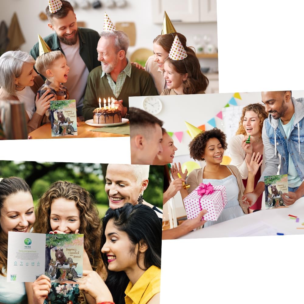 Tree-Free Greetings - Birthday Cards - Artful Designs - 1 Card + Matching Envelope - Made in USA - 100% Recycled Paper - 5"x7" - Sweetest When Shared (GO69170) - Image 7