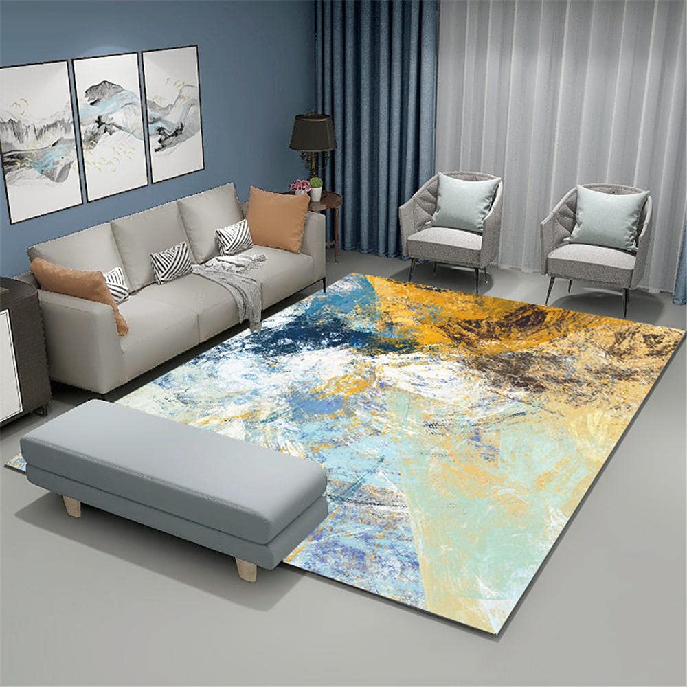 Marineblauw Tapijt Geometrische Griekse sleutel texturen Gebied Tapijten 180 x 240 cm Antislip Vloer Tapijt Voor Jongens Meisjes Tieners Slaapkamer Woonkamer Decor