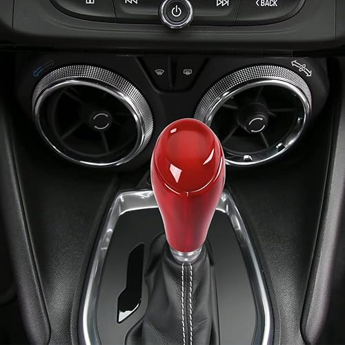 Miniatura 7 de CheroCar para Camaro Cubierta de la perilla de la palanca de cambios Accesorios interiores para Chevrolet Camaro 2016-2022 (rojo)