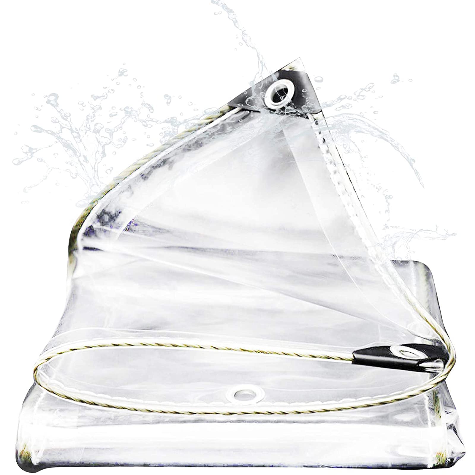 Lona transparente resistente con ojales para frenar la lluvia