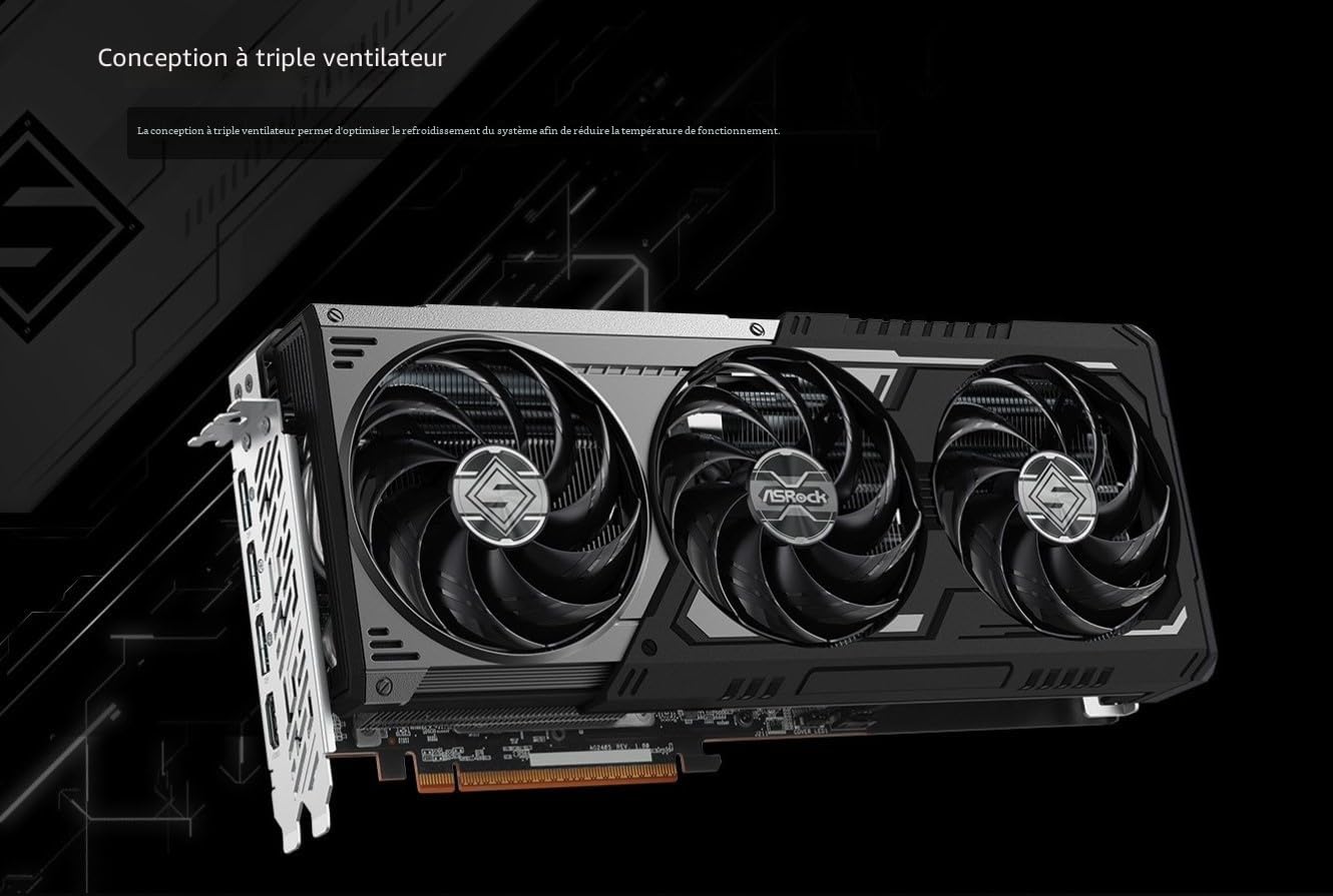ASRock AMD Radeon RX 9070 XT Steel Legend Dark Carte Graphique