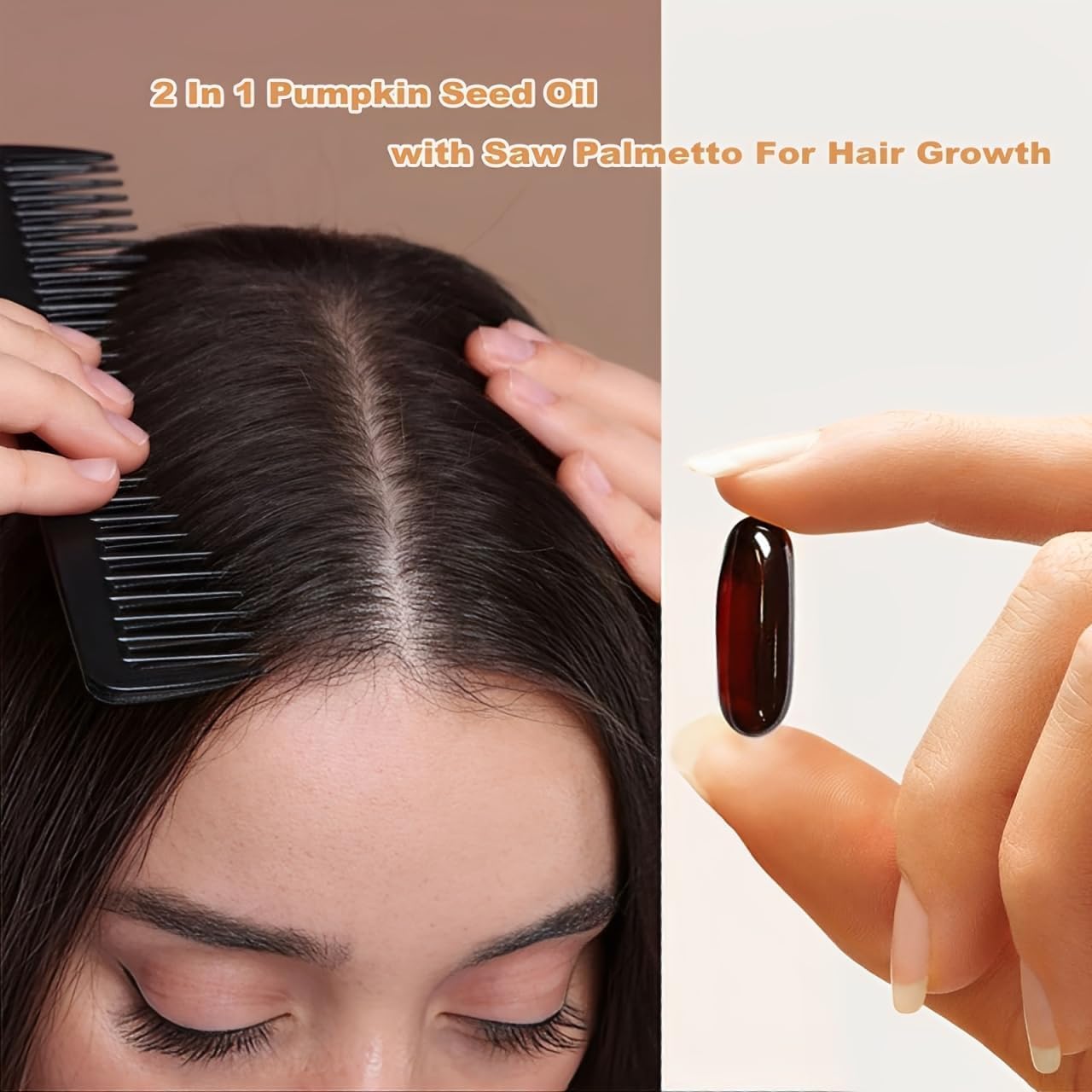 Pumpkin Seed Oil Capsules for Hair Growth, Pumpkin Seed Oil with Saw Palmetto, 3000mg Softgels Supports Hair, Urinary, Bladder & Prostate Health, Non-GMO, Gluten Free