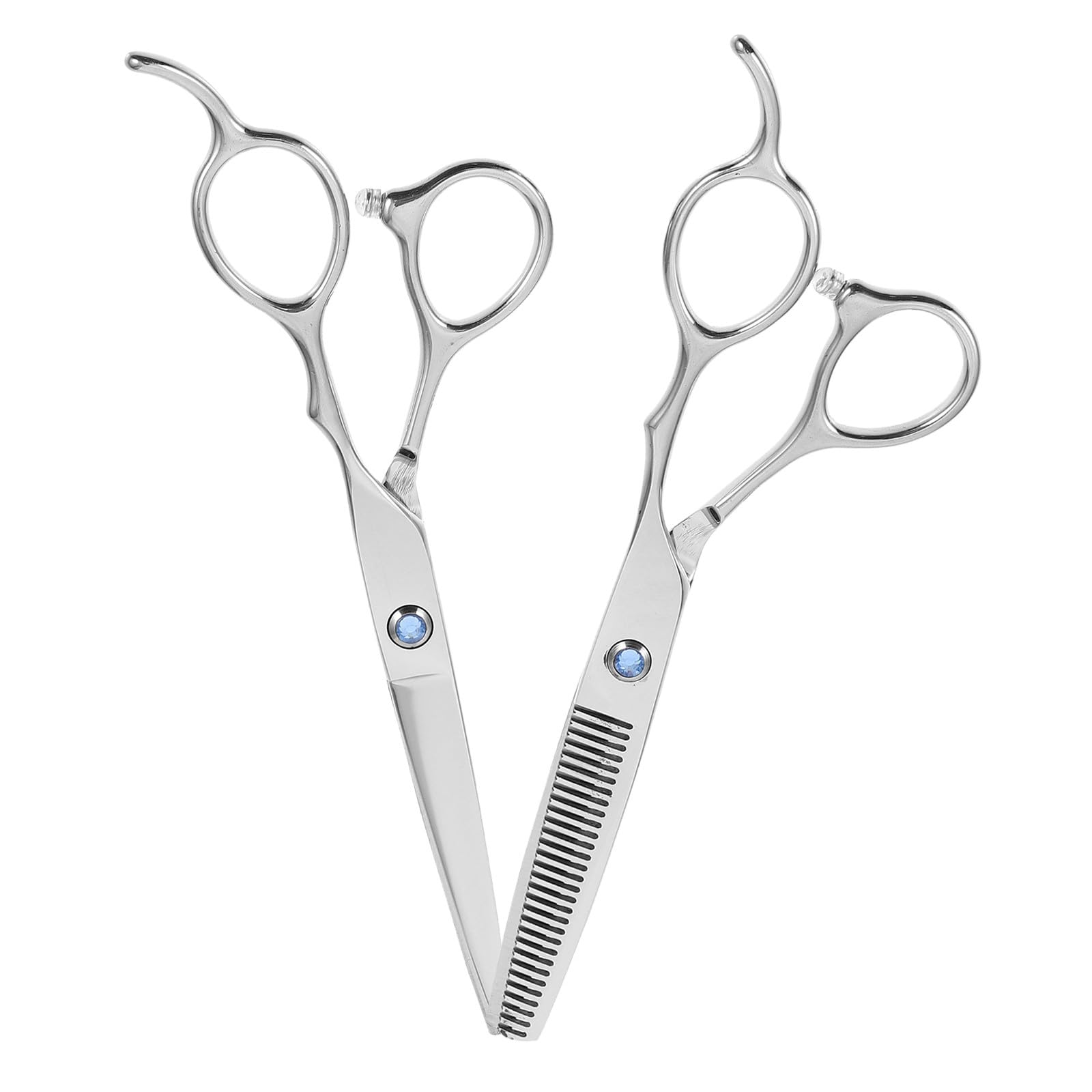 Ciseaux de Coiffure et Poignée Créative Design Ergonomique 2 Pièces en Acier Inoxydable pour Gauchers pour Usage Professionnel ou Amateur