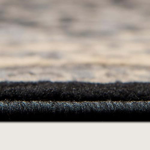 Miniatura 3 de Unique Loom Sialk Hill Collection - Alfombra de área - Washington (4 pies 1 pulgada, redonda, negrogris)