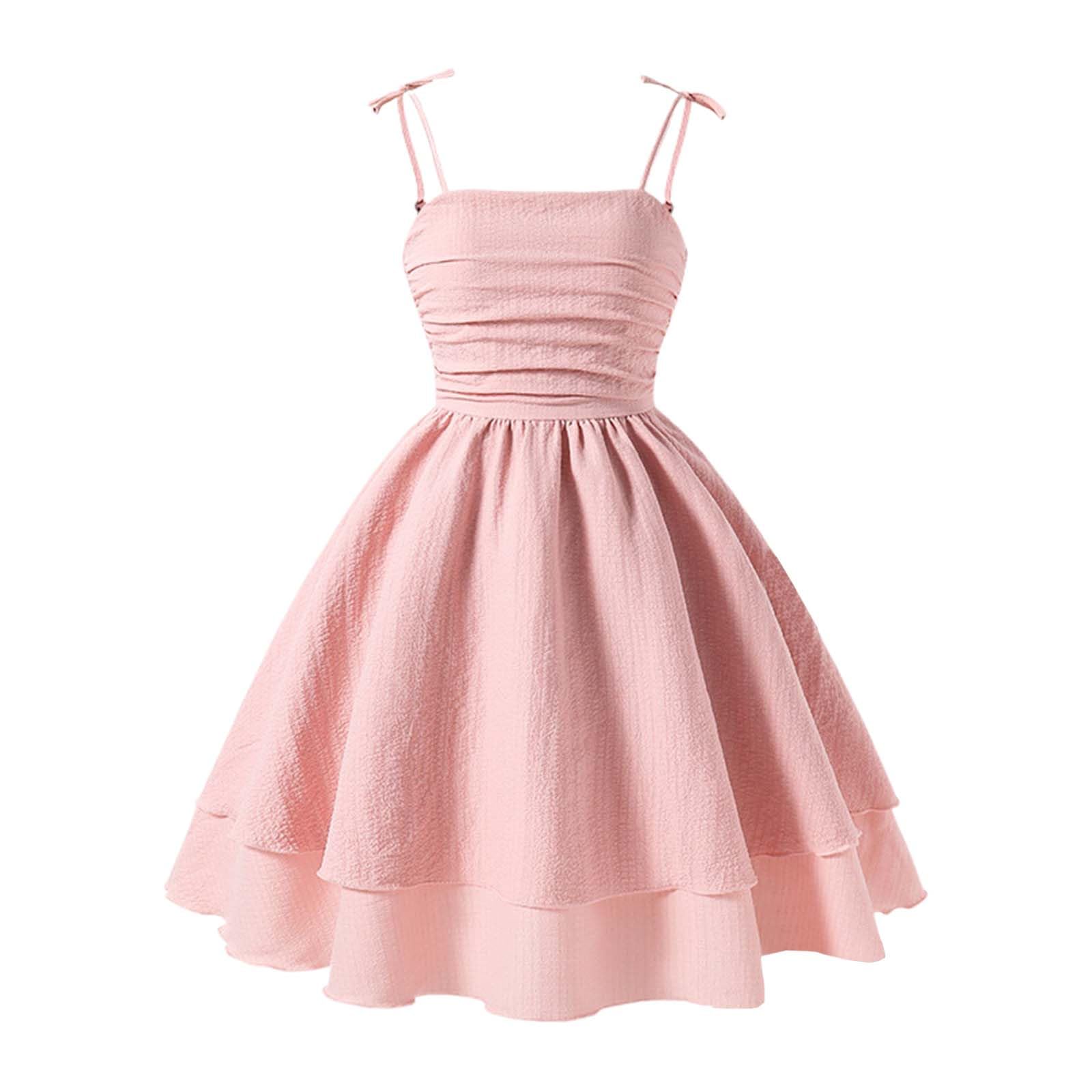 Kleider für Mädchen Ärmellos Spaghettiträger Sommerkleid Elegant Festliches Kleid Teenager Kinder Einfarbig A-Linie Swing Kleider Sommer Casual Strandkleid Prinzessin Kleid für 8-13 Jahre - 3