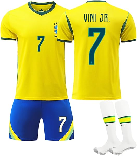 [COM4SPORT]ユニフォーム 2026 ブラジル代表 ワールド 上下セット 靴下付き 子供用 大人 ホーム 軽量 快適 サッカーチームファングッズ コスプレ ハロウィン 記念