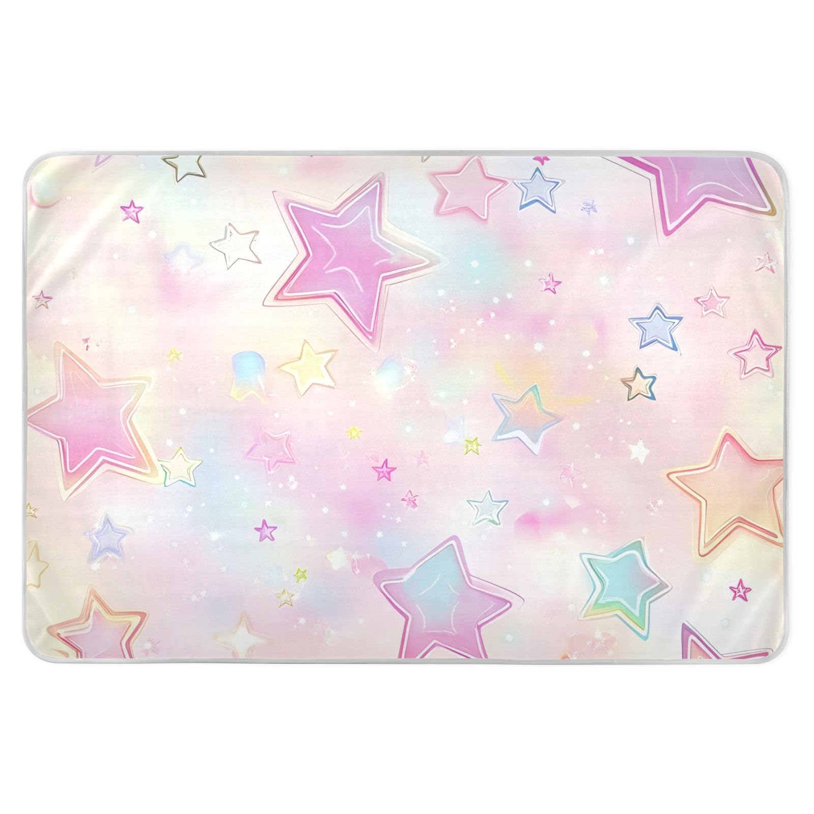 Cute Stars Blush Color Baby Bed Pad Highly Absorbent Potty Training Cover Non-Slip Bed Liners for Children Adults Pets , 52