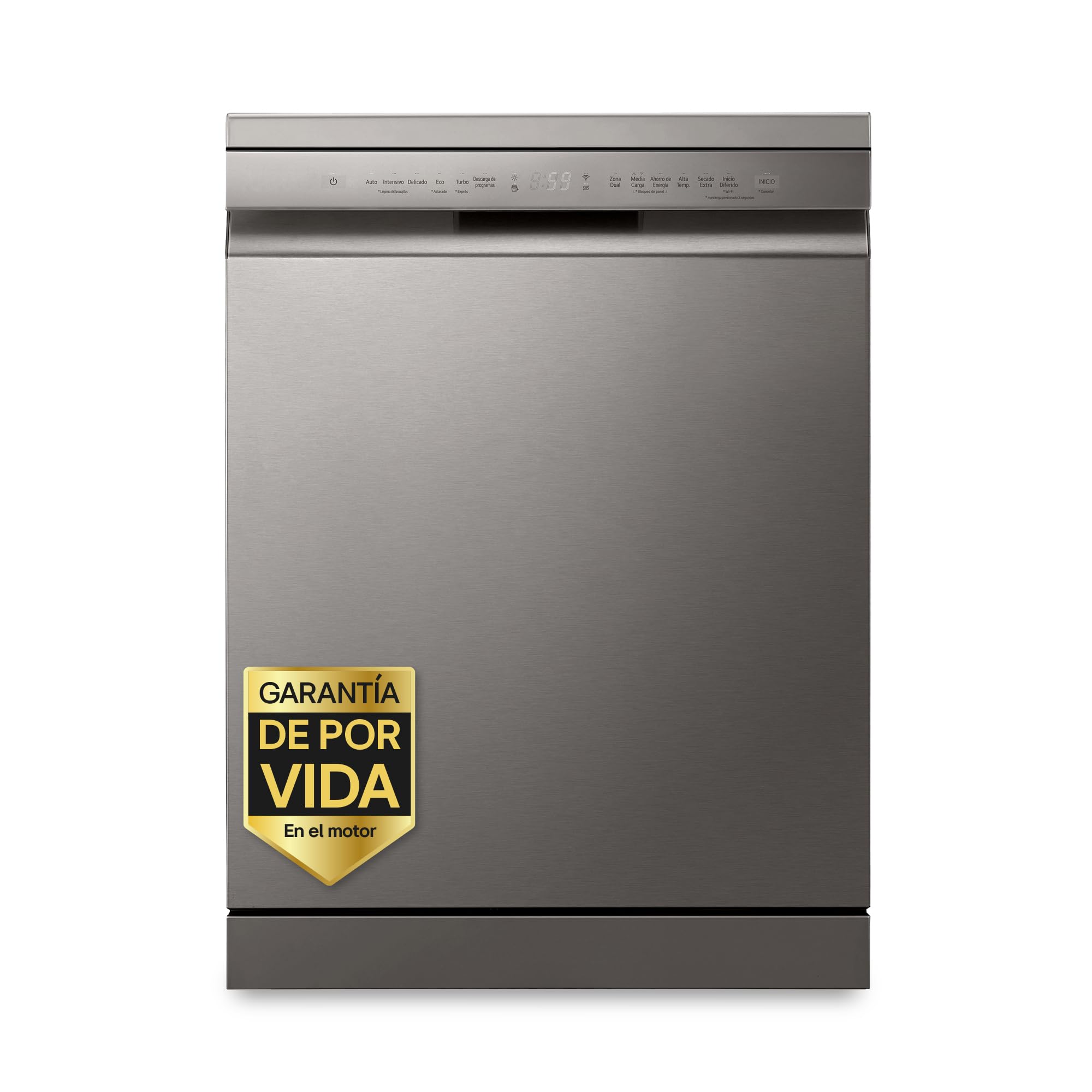 LG DF355FP - Lavavajillas con Tecnología QuadWash, Sistema EasyRack, Cestos Flexibles, Bandeja para Cubiertos, Antihuellas, Clasificación C, 14L, Inox