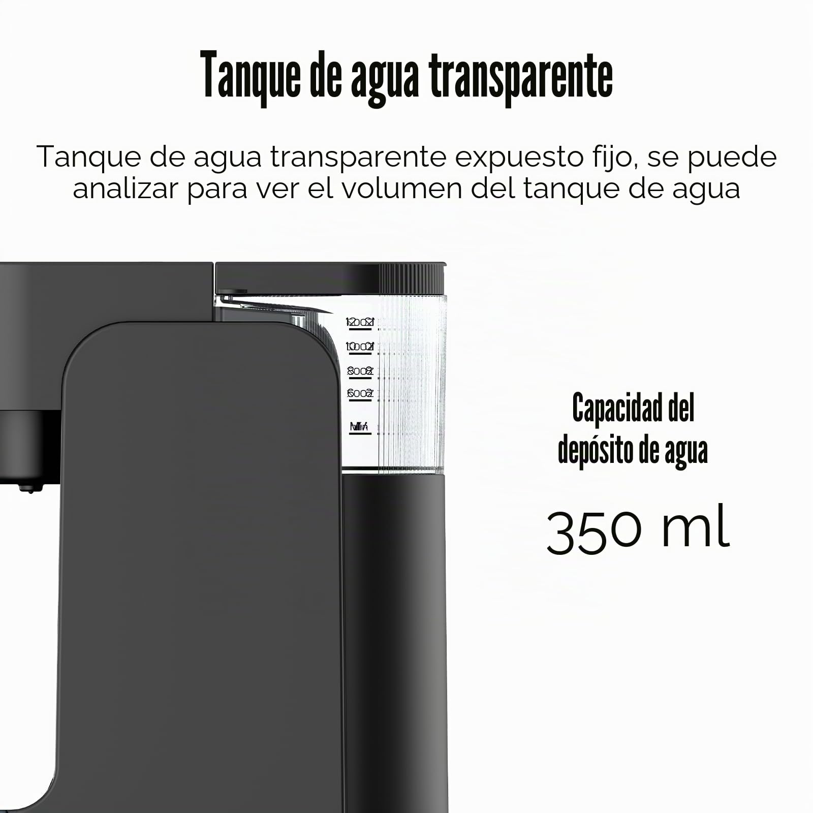 Eznaobo Cafeteras con cápsulas, K-Mini Cafetera de cápsulas K-Cup de un solo uso, 3 tamaños de infusión, botón fuerte, depósito extraíble de 350 ml, cafetera espresso muy para café en polvo (black)