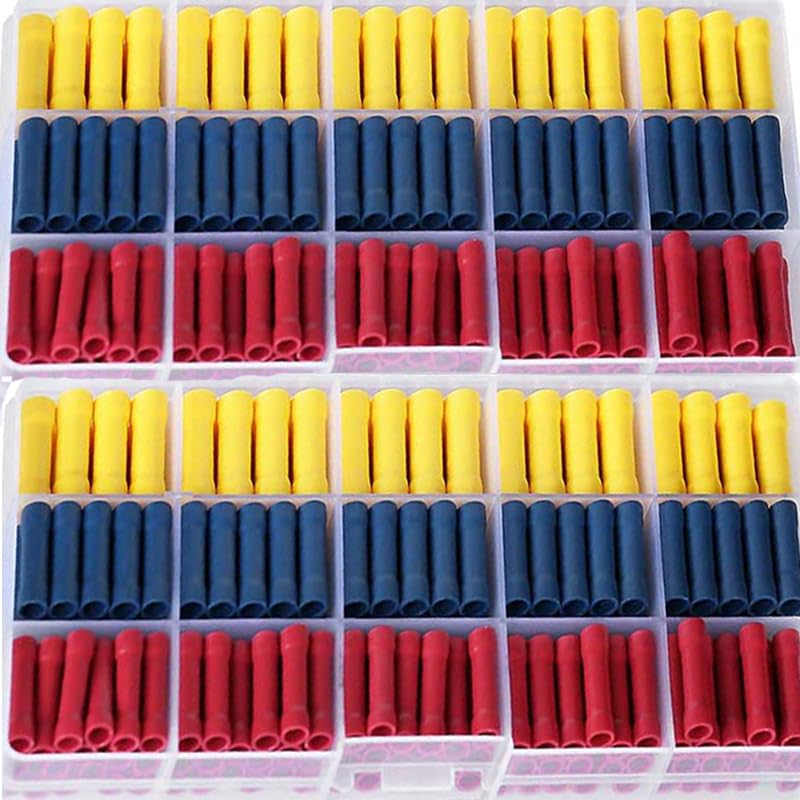200pcs Straight Butt Wire Terminal Splice Crimp Insulated Copper Cold Press Terminals Electrical Wire Connector BV1.25 BV2 BV5.5 VUQLDHAYZ