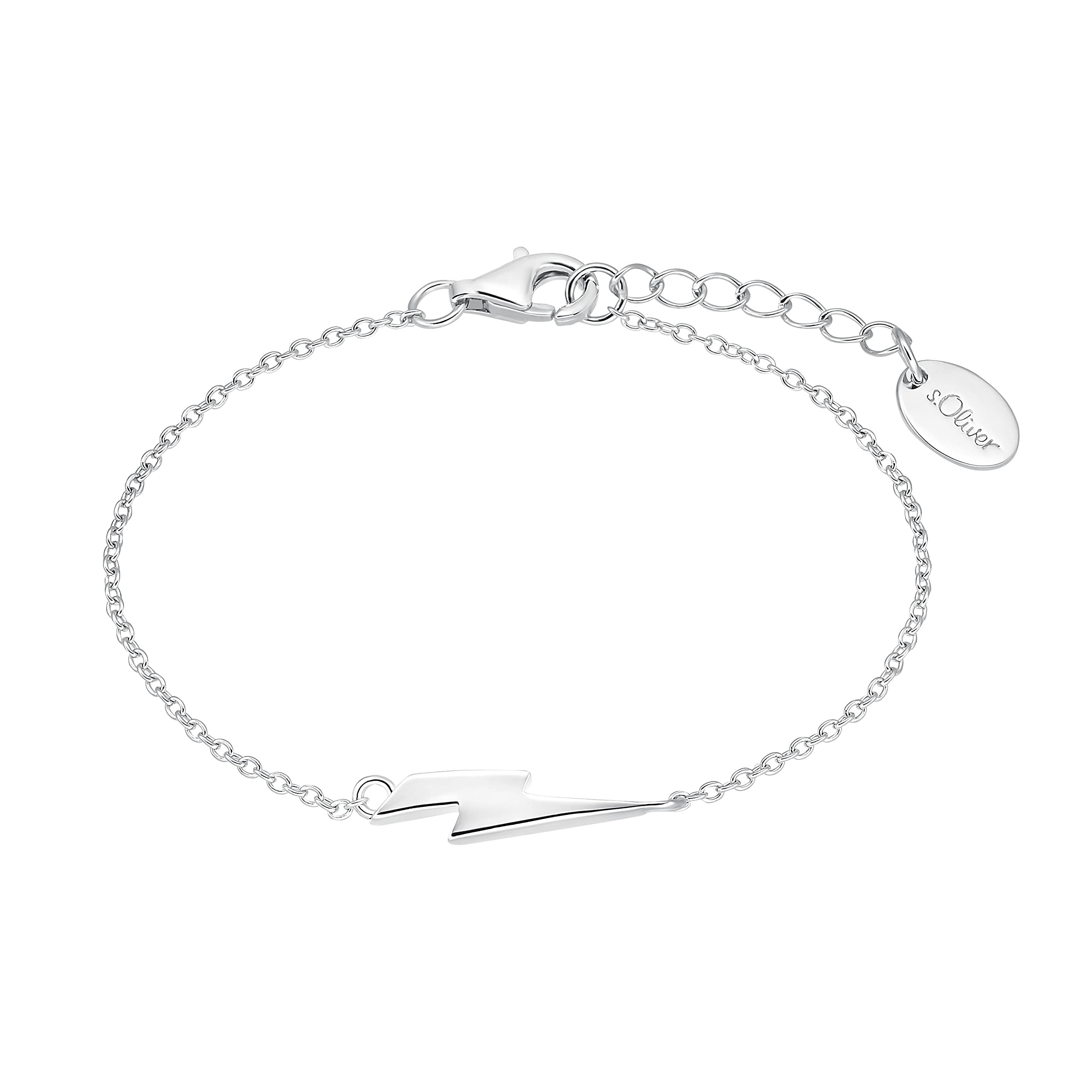S.Oliver Mädchen Armband 925 Sterling Silber Mit Kreuz – Längenverstellbar, Mit Zirkonia