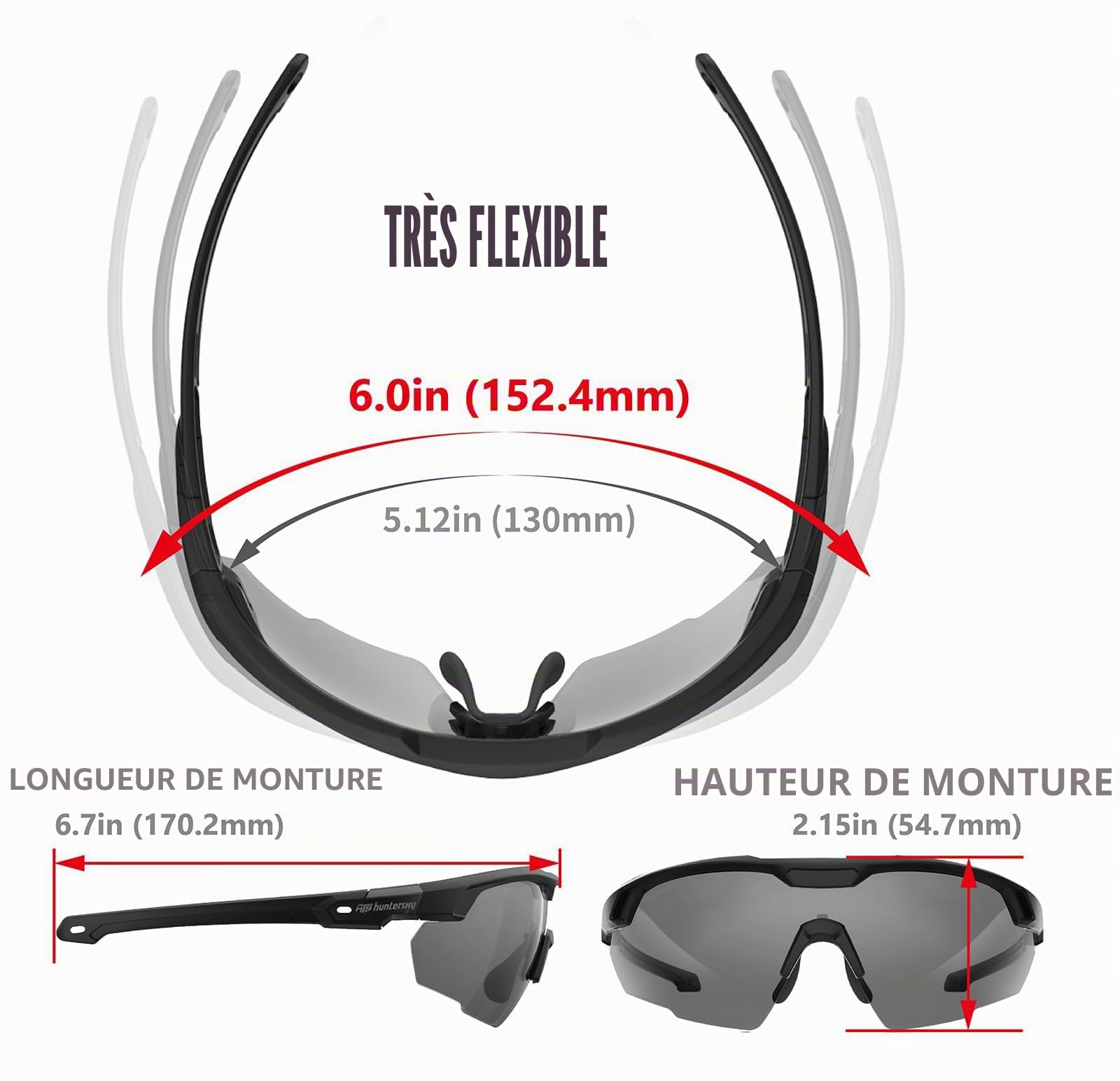 HTS HUNTERSKY Lunettes de tir tactiques balistiques anti-buée de qualité militaire pour airsoft
