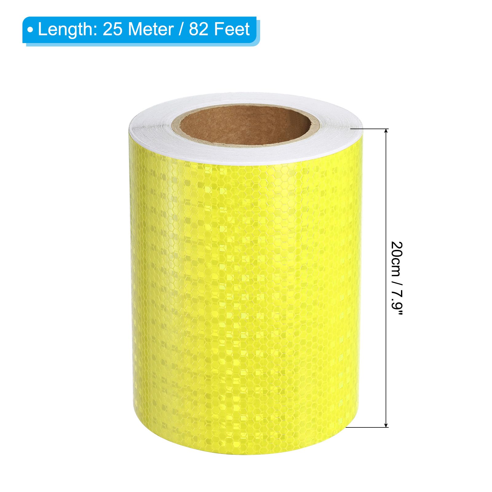 PATIKIL Ruban Réfléchissant, 8 Pouces x 82 Pieds Imperméable Autoadhésif Haute Visibilité Ruban de Sécurité d'Avertissement pour Camions Remorques Voitures, Jaune Fluorescent