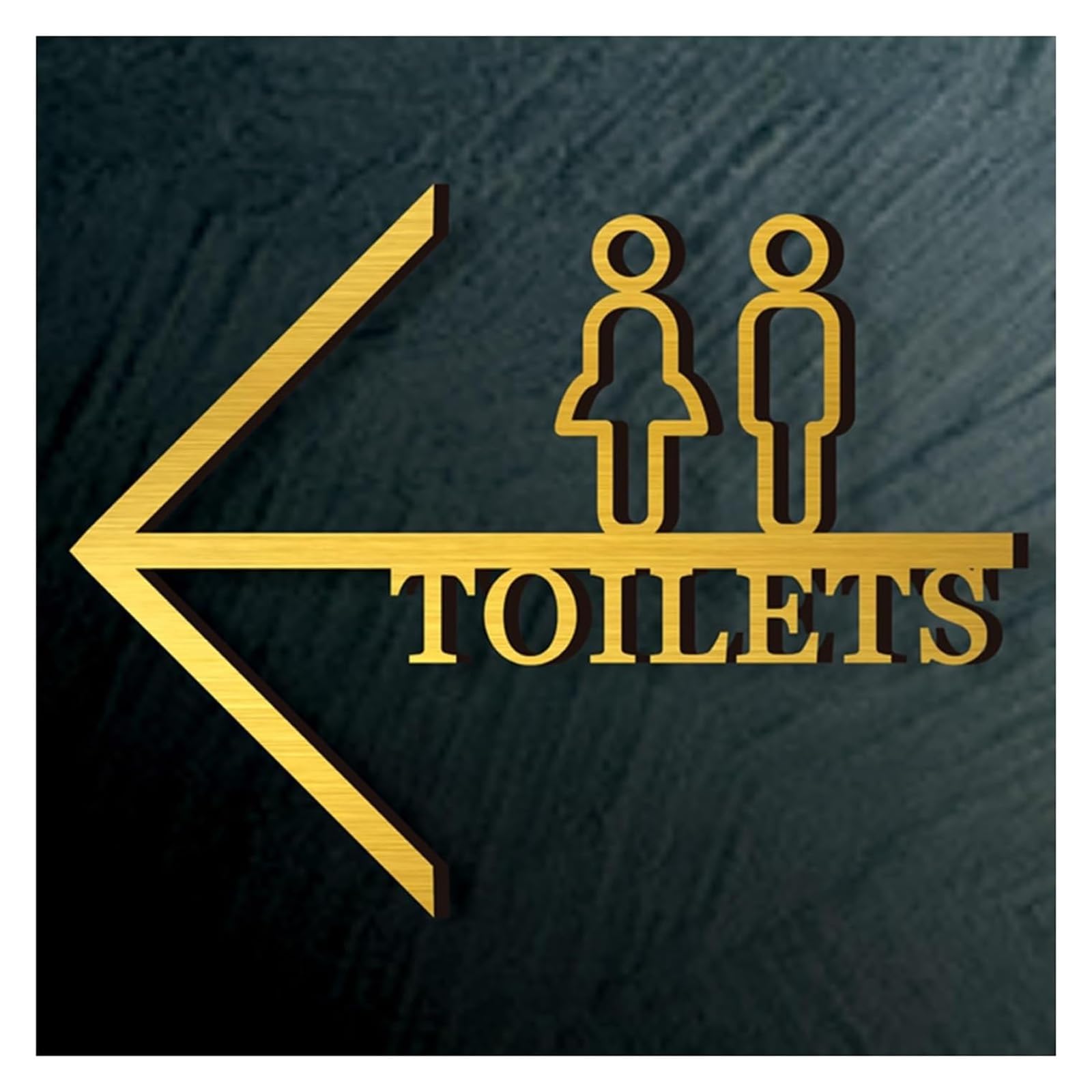 Signe de toilette acrylique avec flèche multicolore pour guidage optimal des clients