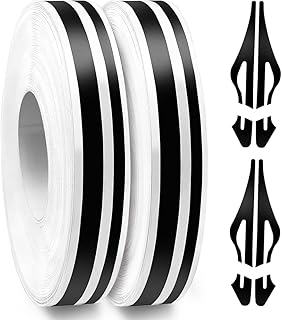pin Striping Tape for Cars, Vinyl Stripe 2 Pack, Logo Motorcycle Home DIY Door Instrument Trim 32 feet (Black)