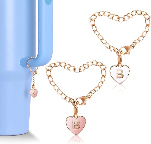 Accesorios de letras para Stanley Cup, 2 piezas con nombre de identificación y asa para vaso StanleySimple Moderno, Dijes de identificación inicial