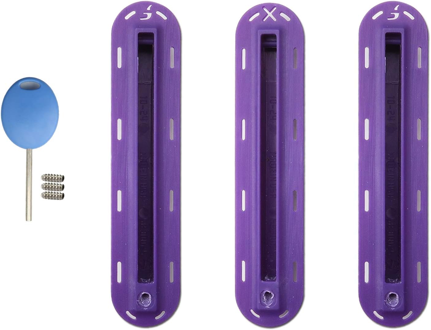 3pcs/Set Single Tri Fins Box, Surfboard Fin Box Set with Screws Key, Surfing SUP Screw Surfboard Surf Fins Plugs Set, Paddle Board Fin Replacement, Multiple Colour